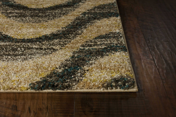 2'7" x 4'11" Polypropylene Grey-Sand Area Rug