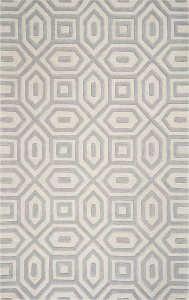 2'x4' Grey Hand Tufted Geometric Indoor Accent Rug