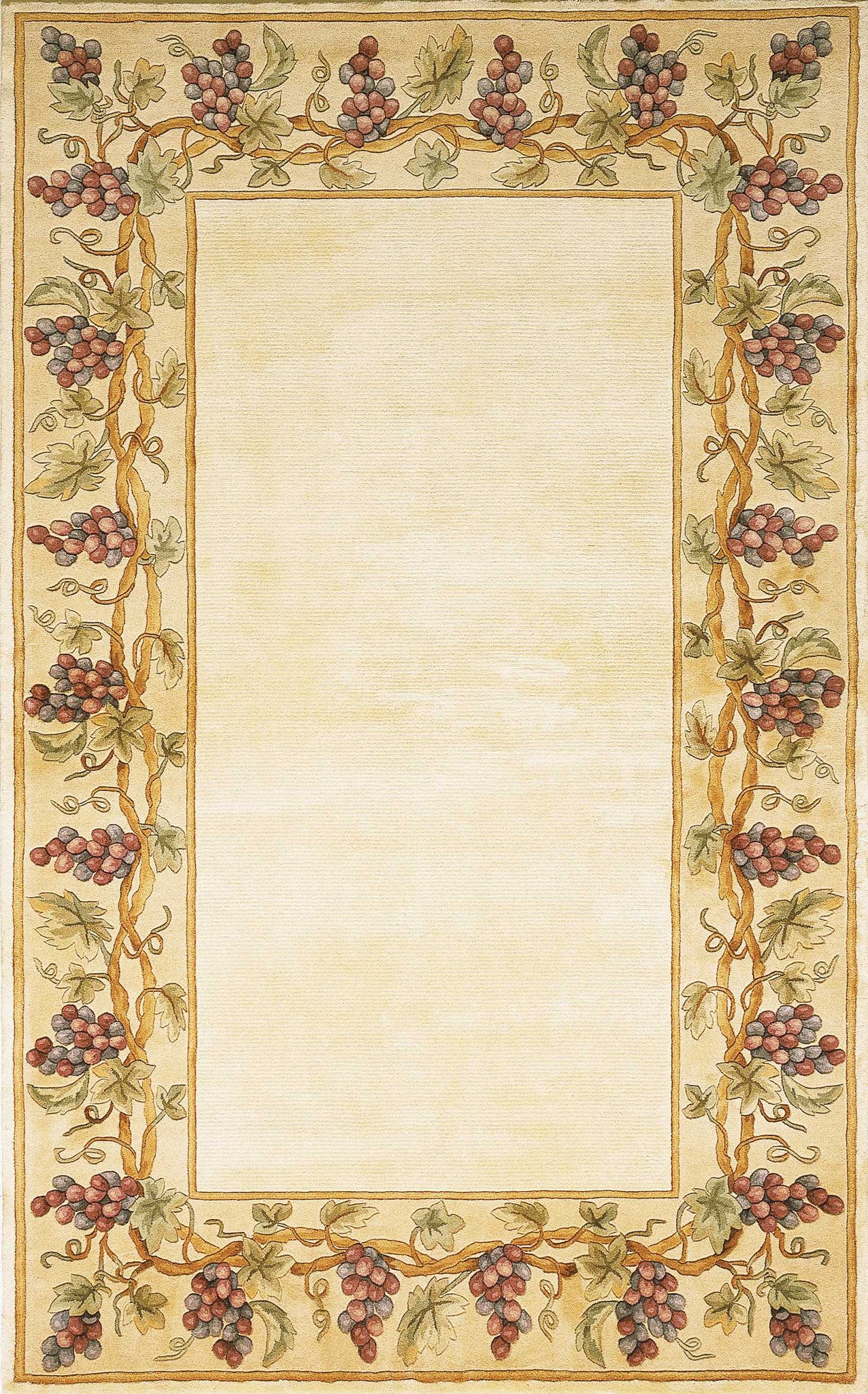 2'x3' Ivory Hand Tufted Bordered Grapevine Indoor Accent Rug