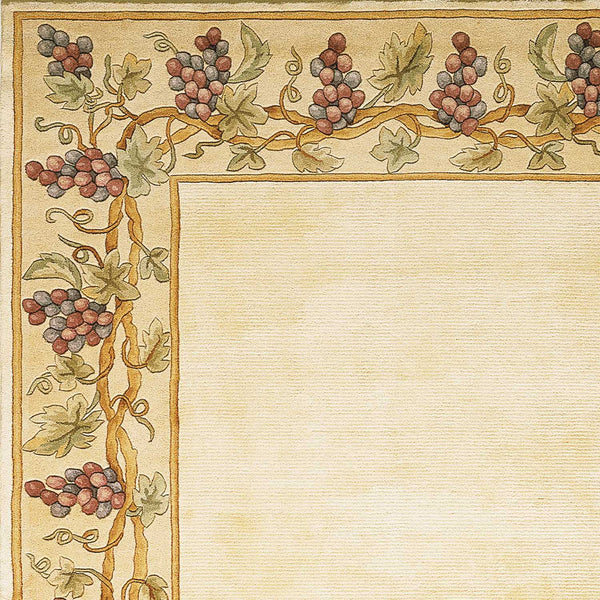 2'x3' Ivory Hand Tufted Bordered Grapevine Indoor Accent Rug