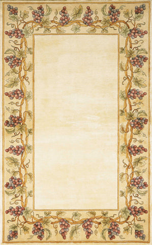 2'x3' Ivory Hand Tufted Bordered Grapevine Indoor Accent Rug