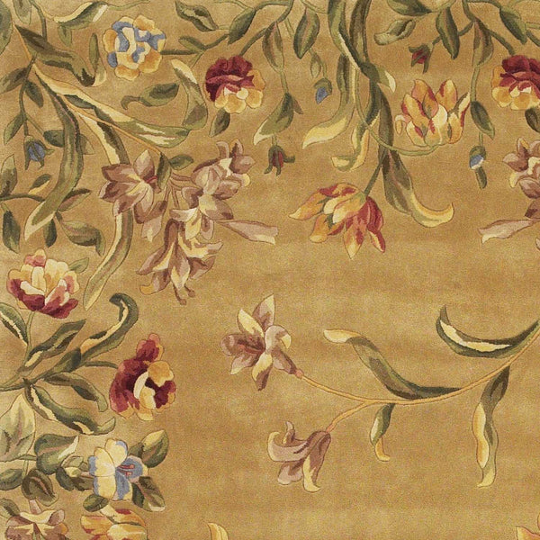 2' x 3' Gold Tulips Wool Accent Rug