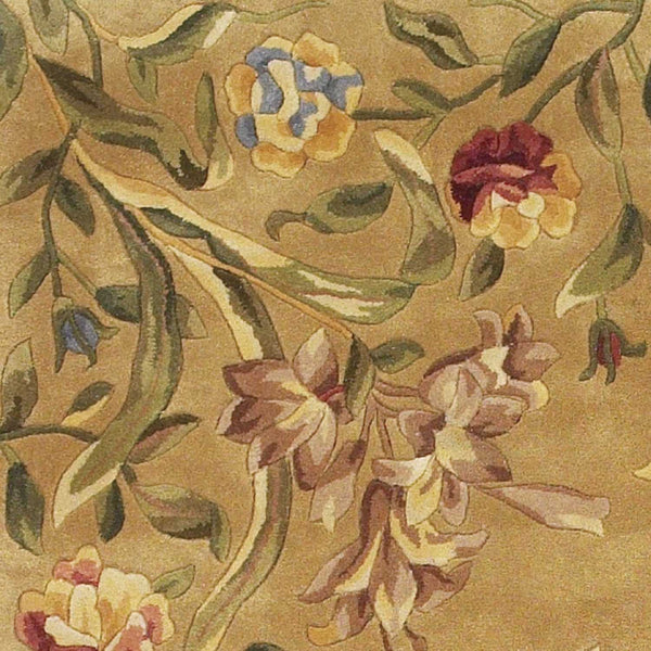 2' x 3' Gold Tulips Wool Accent Rug