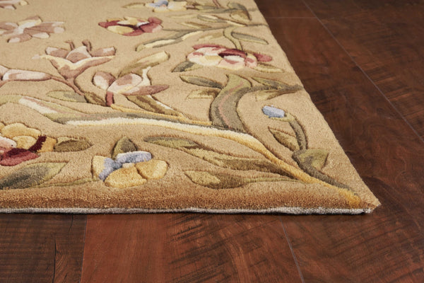 2' x 3' Gold Tulips Wool Accent Rug