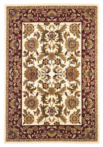 2' x 8' Ivory or Red Traditional Bordered Runner Rug