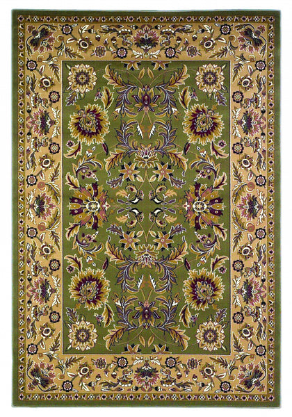 2' x 8' Green or Taupe Traditional Bordered Runner Rug