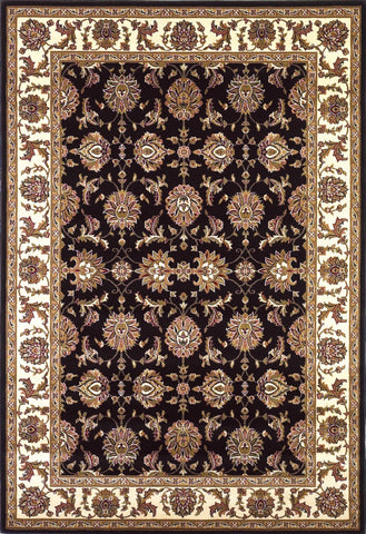 3'x5' Black Ivory Machine Woven Floral Traditional Indoor Area Rug