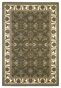 2' x 8' Green or Ivory Traditional Runner Rug