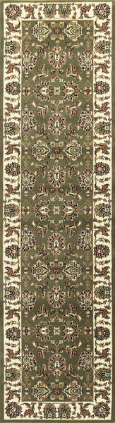 3'x5' Green Ivory Machine Woven Floral Traditional Indoor Area Rug