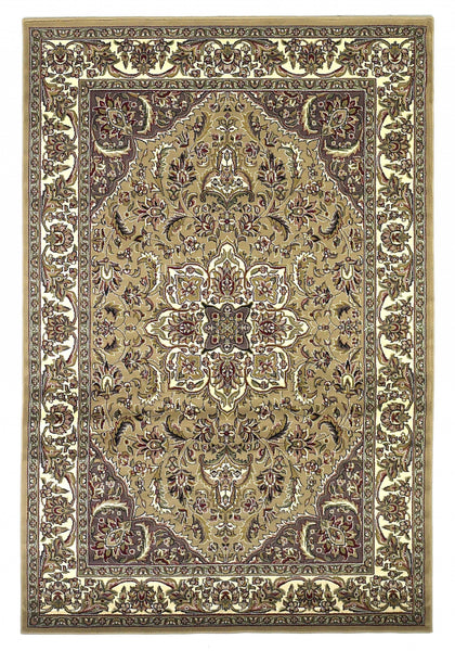 2' x 8' Beige or Ivory Medallion Runner Rug