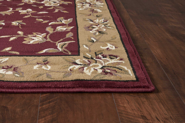 2' x 8' Red or Beige Floral Runner Rug