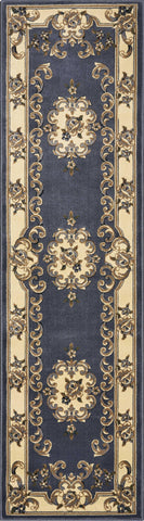 2' x 8' Blue Medallion Runner Rug