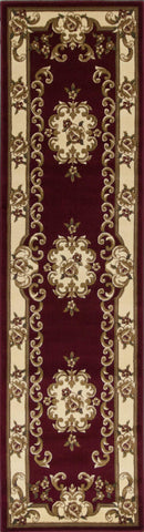 2' x 8' Red or Ivory Medallion Runner Rug