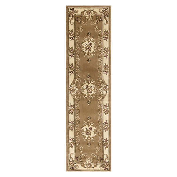 2' x 8' Beige or Ivory Medallion Runner Rug