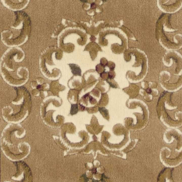 2' x 8' Beige or Ivory Medallion Runner Rug