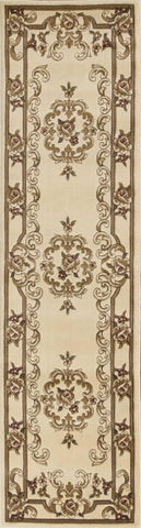 2' x 8' Ivory Medallion Runner Rug