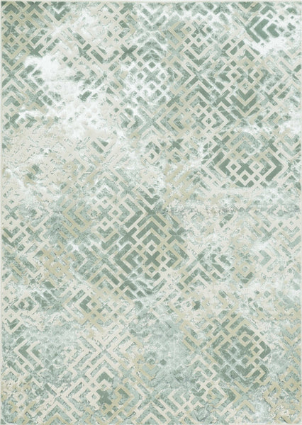 3' x 5' Sand Silver Geometric Squares Area Rug