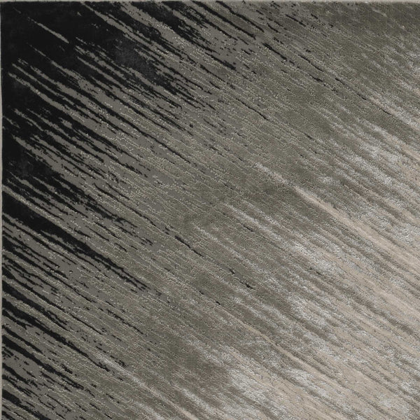 3'x5' Silver Grey Machine Woven Abstract Brushstroke Indoor Area Rug