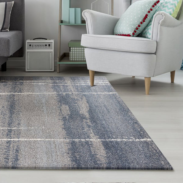 3'x5' Blue Machine Woven Ombre Indoor Area Rug