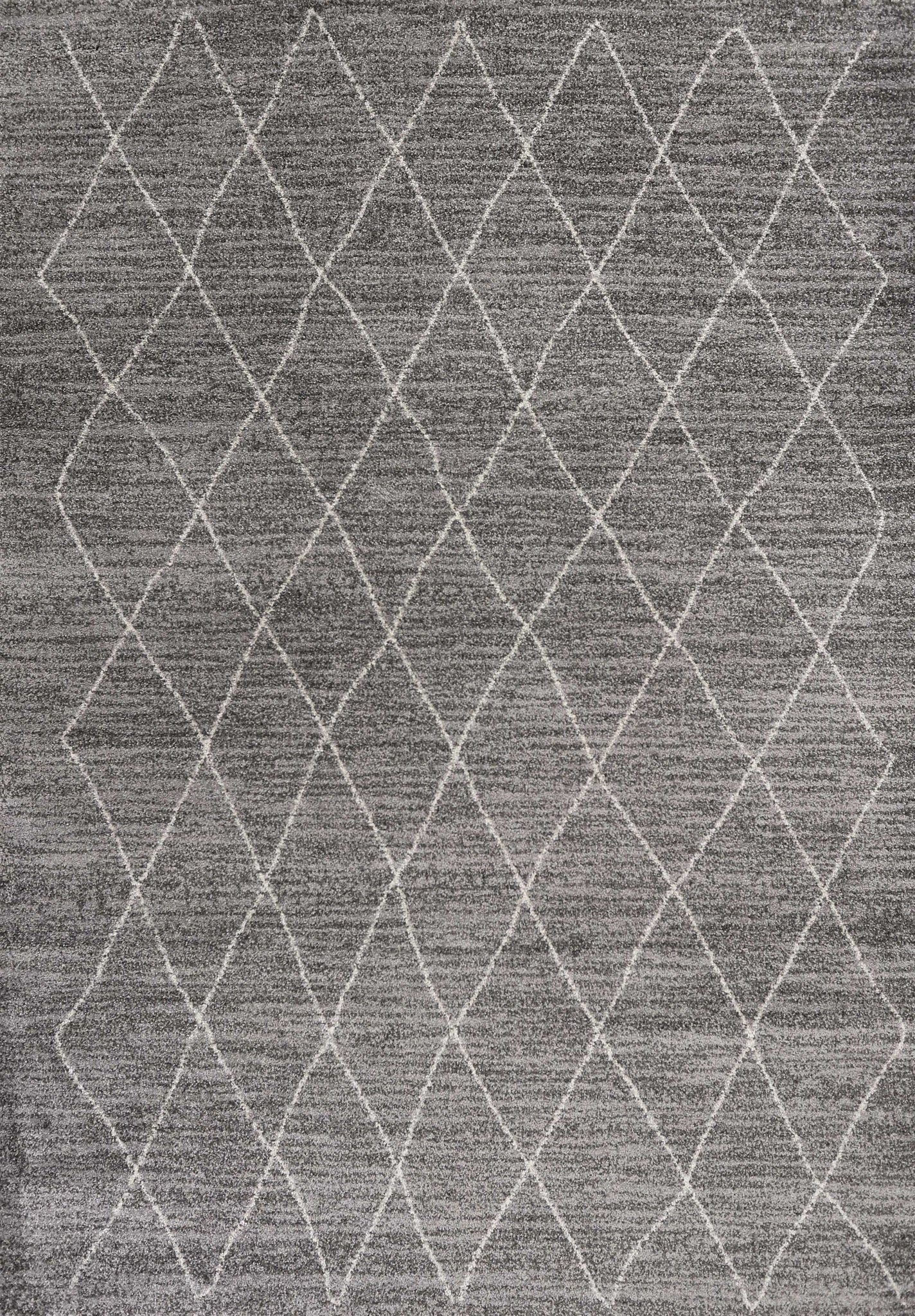 3' x 5' Grey Diamond Pattern Area Rug