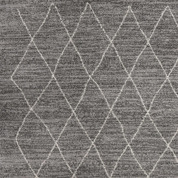 3' x 5' Grey Diamond Pattern Area Rug