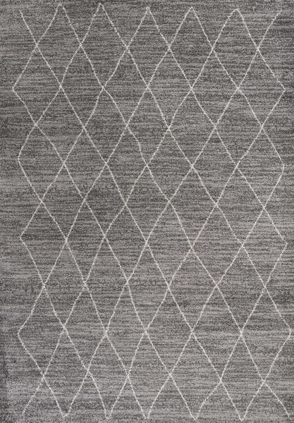 3' x 5' Grey Diamond Pattern Area Rug