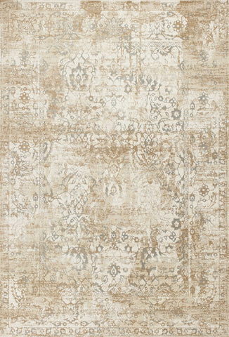 3' x 5' Beige Faded Medallion Area Rug