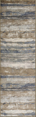 2' x 7' Ivory or Blue Landscape Viscose Runner Rug