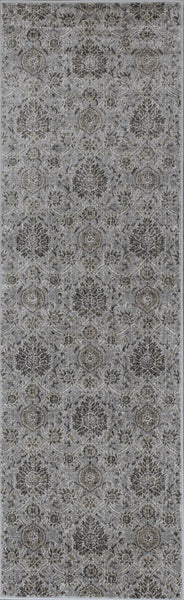 2' x 7' Silver Ancient Viscose Runner Rug