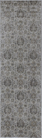 2' x 7' Silver Ancient Viscose Runner Rug