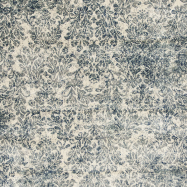 3'x5' Ivory Blue Machine Woven Damask Indoor Area Rug