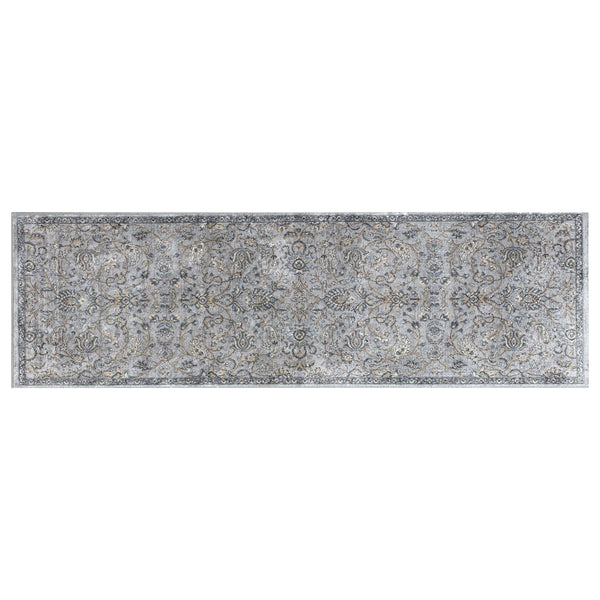 2' x 7' Silver or Blue Ancient Viscose Runner Rug