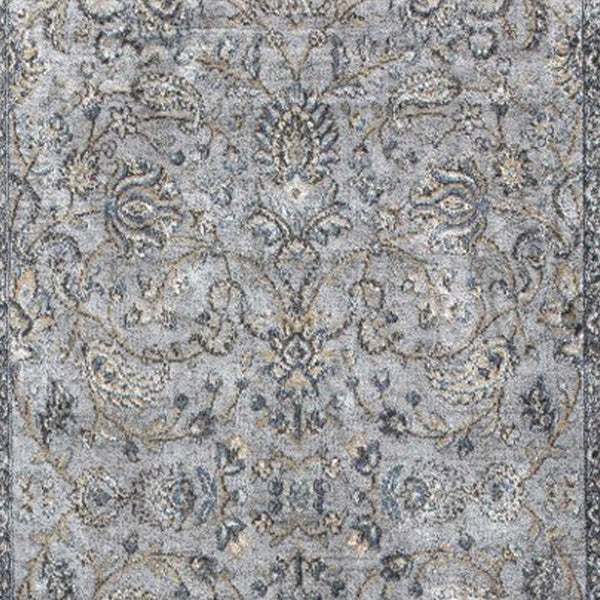 2' x 7' Silver or Blue Ancient Viscose Runner Rug