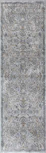 2' x 7' Silver or Blue Ancient Viscose Runner Rug