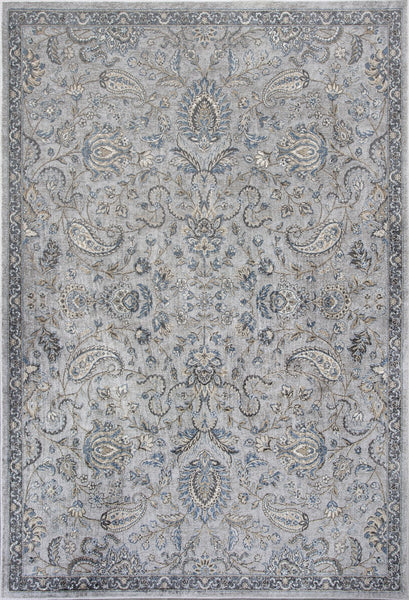 3'x5' Silver Blue Machine Woven Paisley Indoor Area Rug