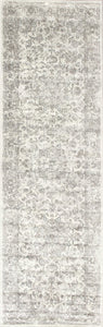 2' x 7' Silver Medallion Viscose Runner Rug