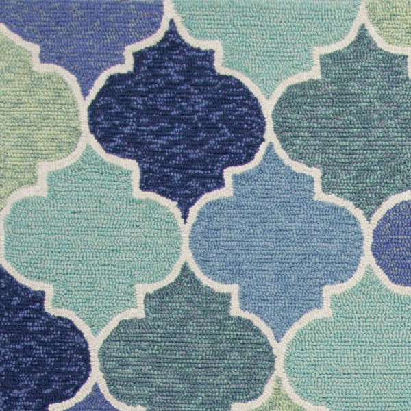 3' x 5' Blue Trellis UV Treated Area Rug