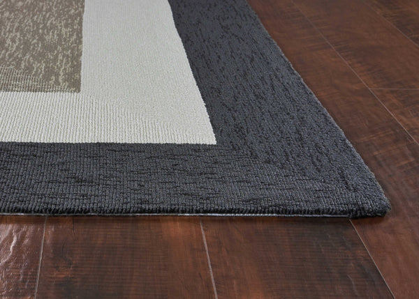 3' x 5' Charcoal Bordered UV Treated Area Rug