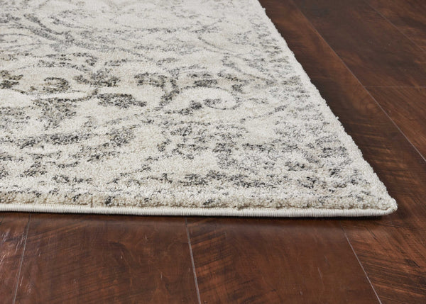 3' x 5' Ivory Floral Vines Area Rug