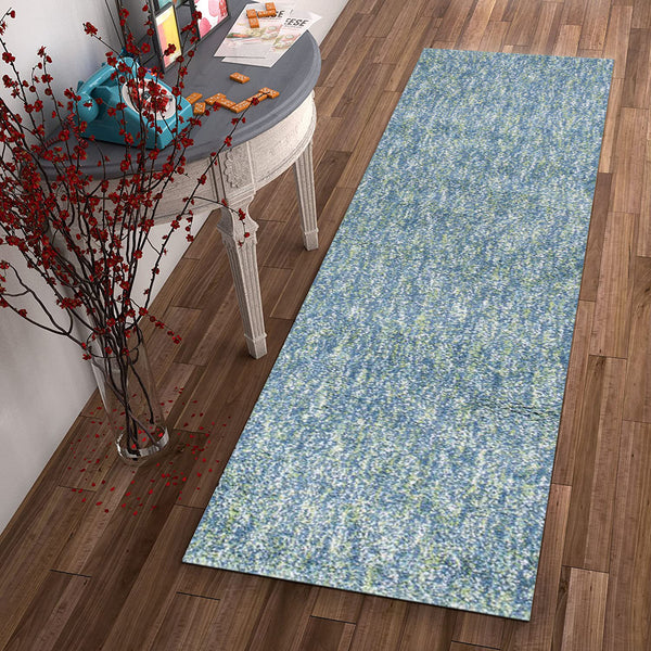 8' Seafoam Heather Indoor Shag Runner Rug