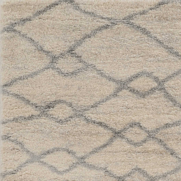 4'x6' Ivory Grey Machine Woven Chain Link Indoor Area Rug