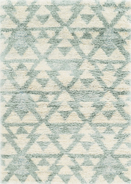 4' x 6' Ivory or Grey Geometric Triangles Area Rug