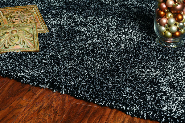 3'x5' Black Heather Indoor Shag Rug