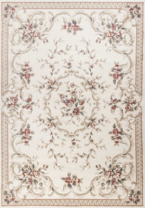 5'x8' Ivory Bordered Floral Indoor Area Rug