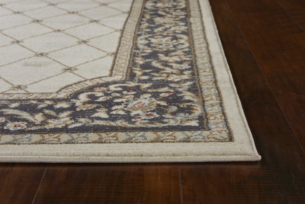 5' x 8' Ivory or Grey Diamond Bordered Area Rug