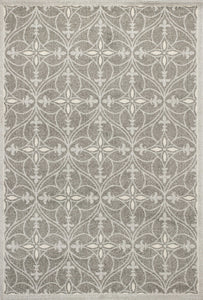 5'x8' Grey Machine Woven UV Treated Ogee Indoor Outdoor Area Rug