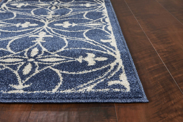 5' x 8' Denim Classical Pattern UV Treated Area Rug