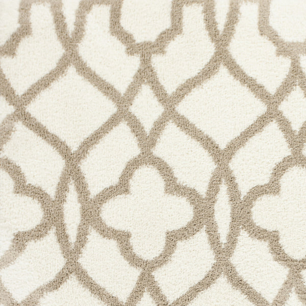 3'x5' Ivory Beige Trellis Machine Woven Microfiber Indoor Area Rug