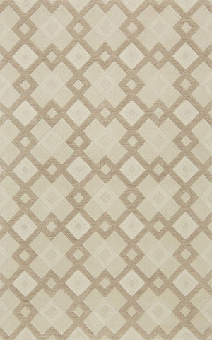 2' x 7' Ivory Diamond Tiles Wool Runner Rug