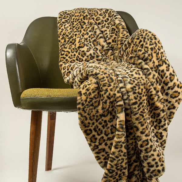 50" x 60" Burke Leopard Fur Throw